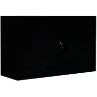 LÜLLMANN Rollladenschrank 555129, aus Metall, abschließbar, 120 x 75 x 46 cm (B/H/T), schwarz, 1 Boden