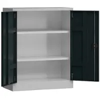 Classix Metallschrank abschließbar Flügeltürenschrank Aktenschrank 100x80x38cm grau/anthrazit X-530318
