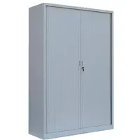 LÜLLMANN Rollladenschrank 555160, aus Metall, abschließbar, 120 x 195 x 46 cm (B/H/T), lichtgrau, 4 Böden