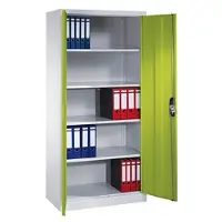 C+P Aktenschrank Acurado mit Drehtüren, 5 Ordnerhöhen, H1950xB930xT500mm Front Viridingrün Korpus Lichtgrau