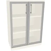 Fm Büromöbel Aktenschrank »Oldenburg« 3 OH klare Acrylglastüren weiß, 80x113.3x44.2 cm