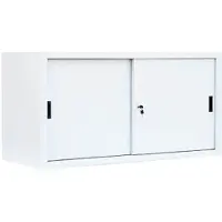 LÜLLMANN Schiebetürenschrank 550137, abschließbar, aus Metall, 1 Fachboden, 160 x 75 x 45 cm (B/H/T), weiß