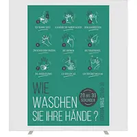 PaperFlow Trennwand »Easyscreen« mit Info-Motiv »Hände waschen« 160 x 39 x 174 cm weiß, 160x174x39 cm