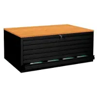 LÜLLMANN Planschrank - 6 Schubladen - DIN A0 schwarz, 140.5x60.5x95.5 cm