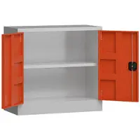 Classix Aktenschrank X-530304, aus Metall, abschließbar, 80 x 75 x 38 cm (B/H/T), rot / lichtgrau