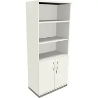 Fm Büromöbel Kombischrank »Sidney« 5 OH 3 offene Fächer 2 Türen weiß, 80x186.9x44.2 cm