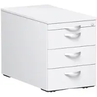 Geramöbel Rollcontainer Flex, aus Holz, weiß, mit 3 Schubladen & Utensilienauszug, abschließbar