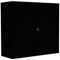 LÜLLMANN Schiebetürenschrank 550149, abschließbar, aus Metall, 2 Fachböden, 120 x 109 x 45 cm (B/H/T), schwarz