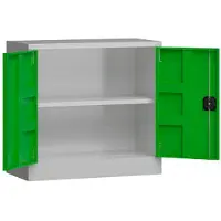 Classix Aktenschrank X-530305, aus Metall, abschließbar, 80 x 75 x 38 cm (B/H/T), grün / lichtgrau