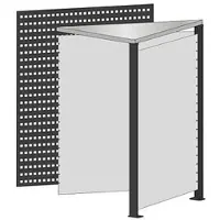 Schulte Lagertechnik Eckmodul für erweiterbares Thekensystem MULTIplus, 1 Modulrahmen, 1 Abschlussblende, Breite Aufsatz 780 mm, mit Arbeitsplatte