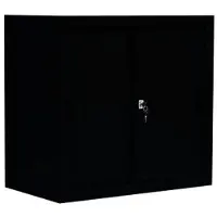 LÜLLMANN Schiebetürenschrank 550089, abschließbar, aus Metall, 1 Fachboden, 80 x 75 x 45 cm (B/H/T), schwarz