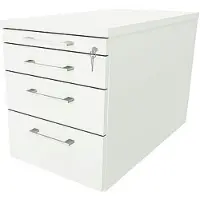 Fm Büromöbel Schubladen Rollcontainer Tiefe 80 cm »Oldenburg« einheitliches Dekor weiß, 43.4x54x80 cm