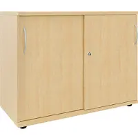 Fm Büromöbel Schiebetürenschrank 100 cm extrabreit 2 OH beige, 100x76.3x44.2 cm