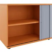 Fm Büromöbel Querrollladenschrank 2 OH 100 cm braun, 100x78.1x44.2 cm