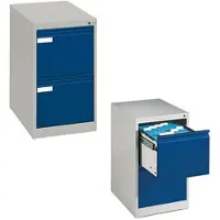 Californian Products CP-Möbel Hängeregisterschrank Acurado C2000, 1-bahnig, 2 Schübe, lichtgrau / blau