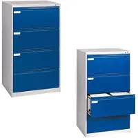 Californian Products CP-Möbel Hängeregisterschrank Acurado C2000, 2-bahnig, 4 Schübe, lichtgrau / blau