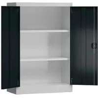 Classix Aktenschrank X-530298, aus Metall, abschließbar, 80 x 120 x 38 cm (B/H/T), anthrazit / lichtgrau