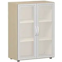 Geramöbel Aktenschrank »Lissabon« 3 OH 80 cm Glastüren braun, 80x110.4x42 cm