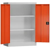 Classix Aktenschrank X-530324, aus Metall, abschließbar, 92,5 x 120 x 42 cm (B/H/T), rot / lichtgrau
