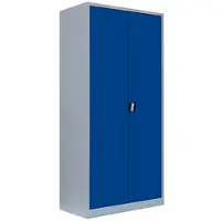 LÜLLMANN Aktenschrank 530341, aus Metall, abschließbar, 92,5 x 195 x 42 cm (B/H/T), blau / lichtgrau