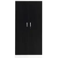 Gürkan Stahlschrank mit Flügeltüren in Holzoptik 92 x 195 cm Korpus weiß weiß, 92x195x42 cm