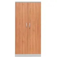 Gürkan Stahlschrank mit Flügeltüren in Holzoptik 92 x 195 cm Korpus silber silber, 92x195x42 cm