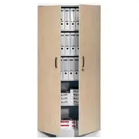 Gürkan G-Office Aktenschrank FLC/WD.19, aus Metall / Holz, abschließbar, 92 x 195 x 42 cm (B/H/T), ahorn / weiß
