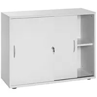 MÖBELPARTNER Schiebetürenschrank 2 OH grau, 100x76x39.5 cm