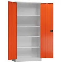 Classix Aktenschrank X-530364, aus Metall, abschließbar, 92 x 194,5 x 60 cm (B/H/T), rot / lichtgrau
