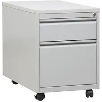 Gürkan G-Office Rollcontainer MPG/2, aus Metall, lichtgrau, mit 1 Schublade und Hängeregistratur, abschließbar