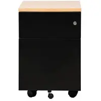 Gürkan G-Office Rollcontainer MPS/P.2, aus Metall, schwarz, mit 1 Schublade und Hängeregistratur, abschließbar