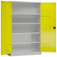 Classix Aktenschrank X-530376, aus Metall, abschließbar, 120 x 194,5 x 42 cm (B/H/T), gelb / lichtgrau