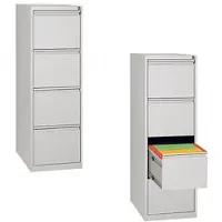 Gürkan Hängeregistraturschrank 4 Schübe 1-bahnig grau, 40x132x62 cm