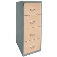Gürkan Hängeregistraturschrank 4 Schübe 1-bahnig Holzfront silber, 40x132x62 cm