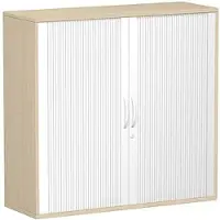 Geramöbel Rollladenschrank Flex, S-312310-SA, aus Holz, abschließbar, 120 x 118,2 x 42,5cm (B/H/T), silber / ahorn