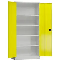 Classix Aktenschrank X-530346, aus Metall, abschließbar, 92 x 194,5 x 42 cm (B/H/T), gelb / lichtgrau