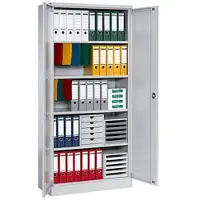 Gürkan G-Office Aktenschrank FLC.19/N, aus Metall, abschließbar, 92 x 195 x 42 cm (B/H/T), lichtgrau