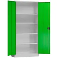 Classix Aktenschrank X-530365, aus Metall, abschließbar, 92 x 194,5 x 60 cm (B/H/T), grün / lichtgrau