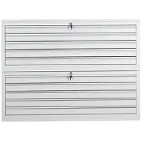 Gürkan G-Office Planschrank MPC/10, lichtgrau, DIN A1, aus Metall, 90% Teilauszug, 113 x 105 x 83 cm, 10 Schubladen