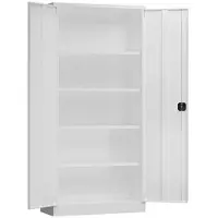 Classix Aktenschrank X-530347, aus Metall, abschließbar, 92 x 194,5 x 42 cm (B/H/T), weiß
