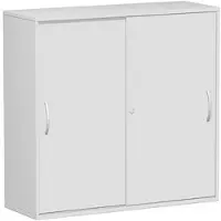 Geramöbel Schiebetürenschrank Flex 312353-LL, abschließbar, aus Holz mit 4 Fachböden, 120 x 118 x 43 cm (B/H/T), lichtgrau
