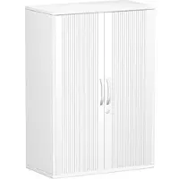 Geramöbel Rollladenschrank Flex, S-383110-SW, aus Holz, abschließbar, 80 x 118,2 x 42,5cm (B/H/T), silber / weiß