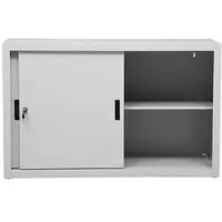 Gürkan Schiebetürenschrank aus Stahl 2 OH 120 cm breit grau, 120x75x45 cm