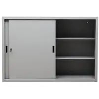 Gürkan Schiebetürenschrank aus Stahl 3 OH 160 cm breit grau, 160x109x45 cm