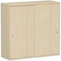 Geramöbel Schiebetürenschrank Flex 312353-AA, abschließbar, aus Holz mit 4 Fachböden, 120 x 118 x 43 cm (B/H/T), ahorn