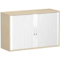 Geramöbel Rollladenschrank Flex, S-312110-SA, aus Holz, abschließbar, 120 x 72 x 42,5cm (B/H/T), silber / ahorn