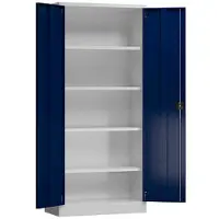 Classix Aktenschrank X-530331, aus Metall, abschließbar, 80 x 180 x 38 cm (B/H/T), blau / lichtgrau