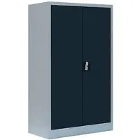 LÜLLMANN Aktenschrank 530298, aus Metall, abschließbar, 80 x 120 x 38 cm (B/H/T), anthrazit / lichtgrau