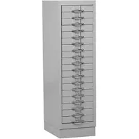 Gürkan Schubladenschrank A4, einbahnig, 18 Schübe grau, 30x105x40 cm