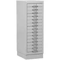 Gürkan G-Office Schubladenschrank MDC/A4.15, aus Metall, 15 Schübe, lichtgrau, (B/H/T) 30 x 90 x 40cm